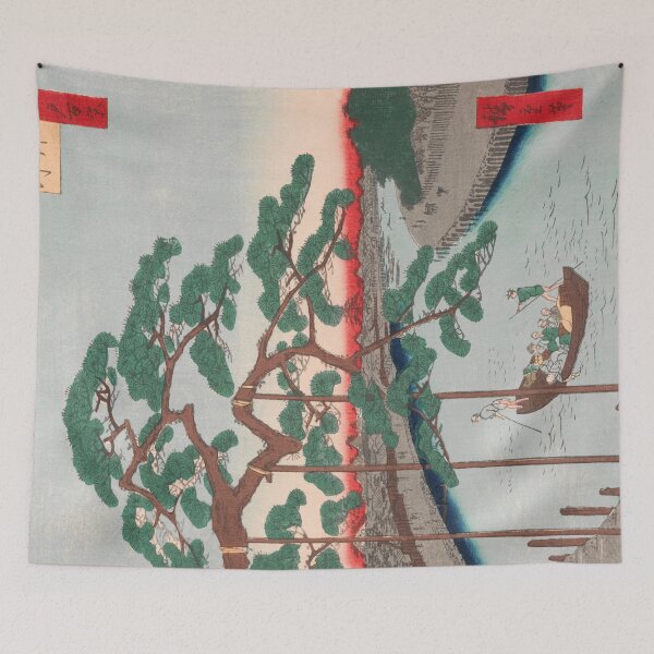 Item preview, Five Pines at Onagi Canal Vintage Ukiyo-e Japanese Art designed and sold by VintageArchive.
