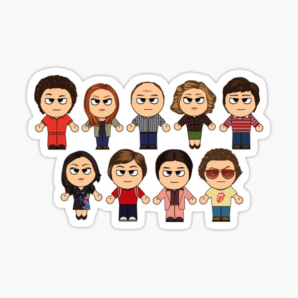 THAT 70'S SHOW - MAIN CHARACTERS CHIBI - MANGA 70'S SHOW Sticker