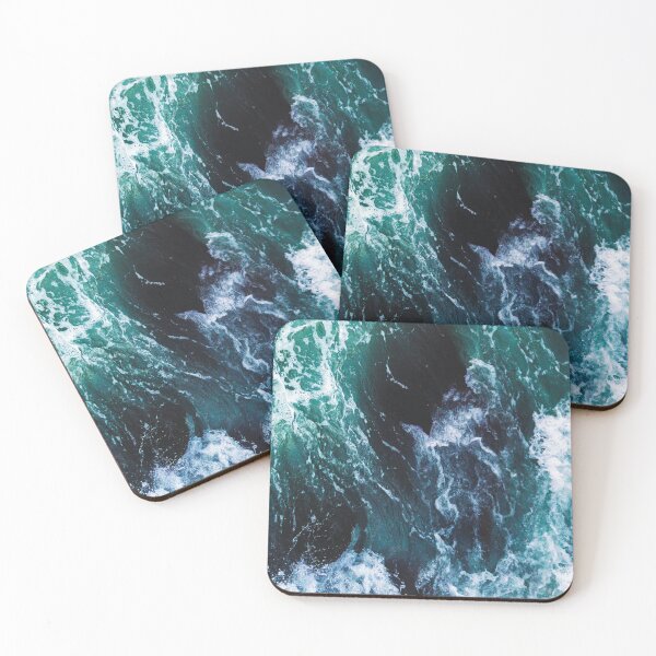 Item preview, dark and light blue rough ocean water waves designed and sold by The Red Shop.