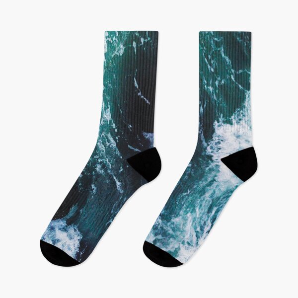 Item preview, dark and light blue rough ocean water waves designed and sold by The Red Shop.