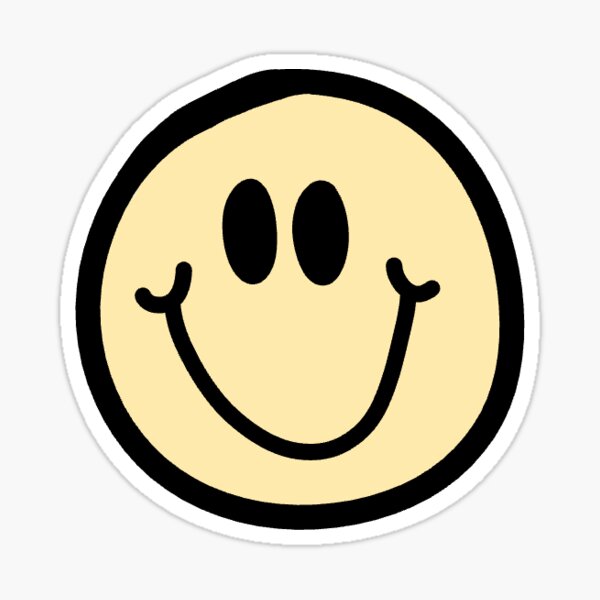 Pastel Yellow Smiley Face Sticker For Sale By Adelapig Redbubble