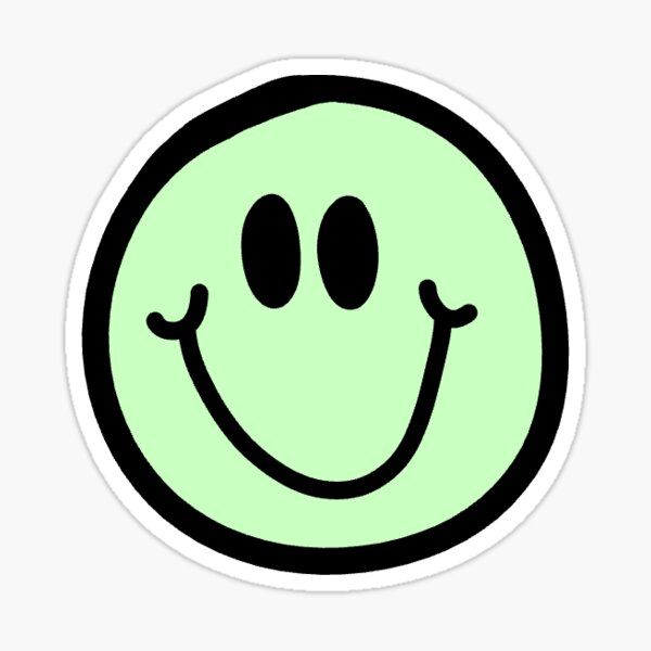 Mint Pastel Smiley Face Sticker For Sale By Adelapig Redbubble