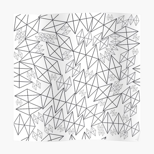 Mid-Century Modern Art | Abstract Diamonds 1.1 Poster