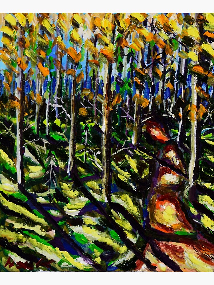 "Finnish Forest, painting by Hannu Kallio" Poster by calmfish Redbubble