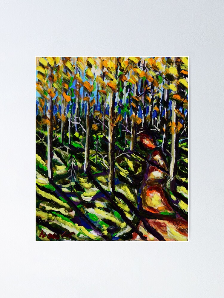 "Finnish Forest, painting by Hannu Kallio" Poster by calmfish Redbubble