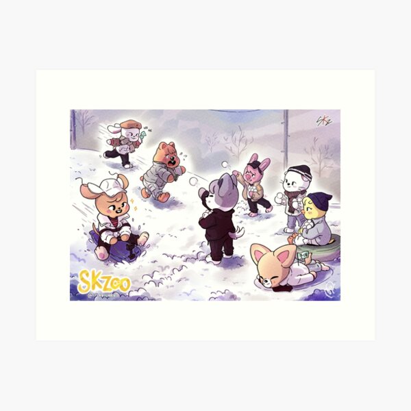 Artikel-Vorschau von Streunende Kinder - Skzoo spielt im Schnee, designt und verkauft von nailurus.