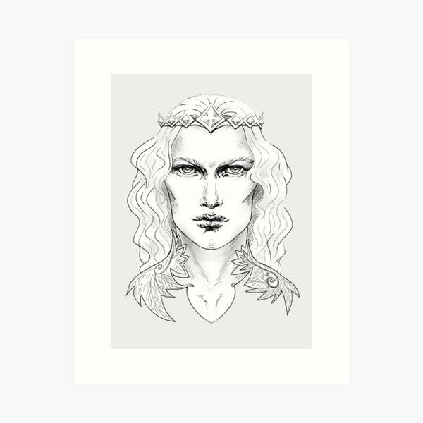 Fairy Prince in Silver & Grey Art Print