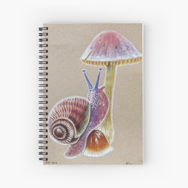 Snail and Mushroom Spiral Notebook