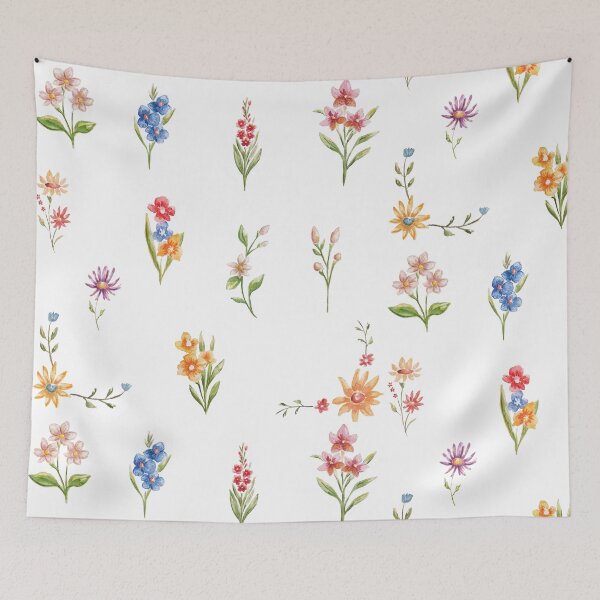 Aperçu de l'œuvre Pack d'autocollants de fleurs aquarelle colorées créée et vendue par yumiso.