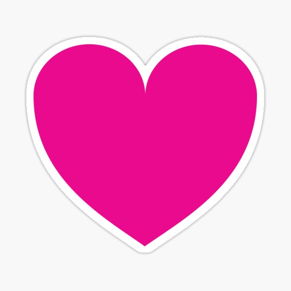 Tumbling heart pattern - Shocking pink on white - Valentine pattern by Cecca Designs Sticker