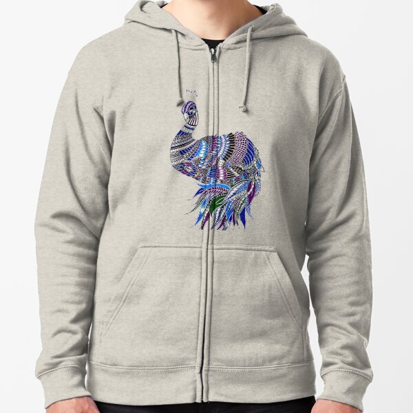 Patterned Pheasant Zipped Hoodie