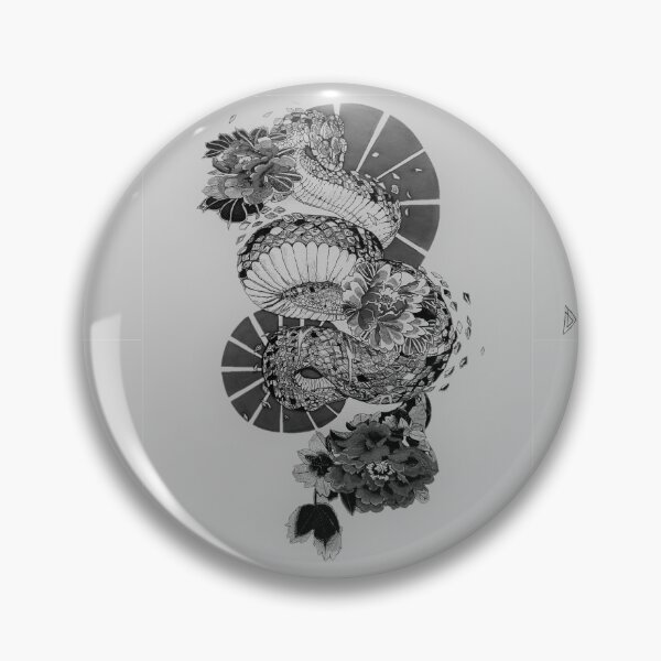 Item preview, Centered B&W Japanese snake designed and sold by mcac1d.