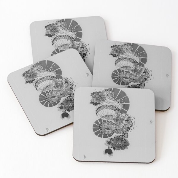 Item preview, Centered B&W Japanese snake designed and sold by mcac1d.