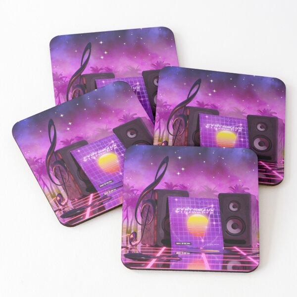 Item preview, Synthwave music in music land with palm trees designed and sold by Gaia Dream Creation.