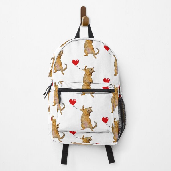 Item preview, Ginger cat setting red heart balloon aloft. designed and sold by RawSunArt.