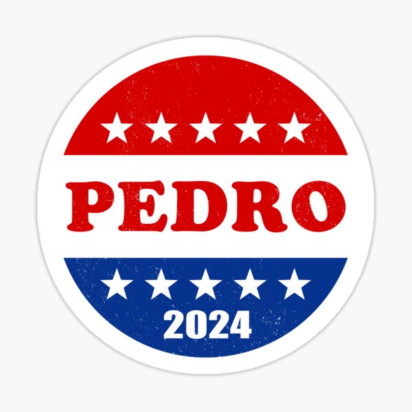 "Pedro 2024 Red White and Blue Voter Button " Sticker by electrovista