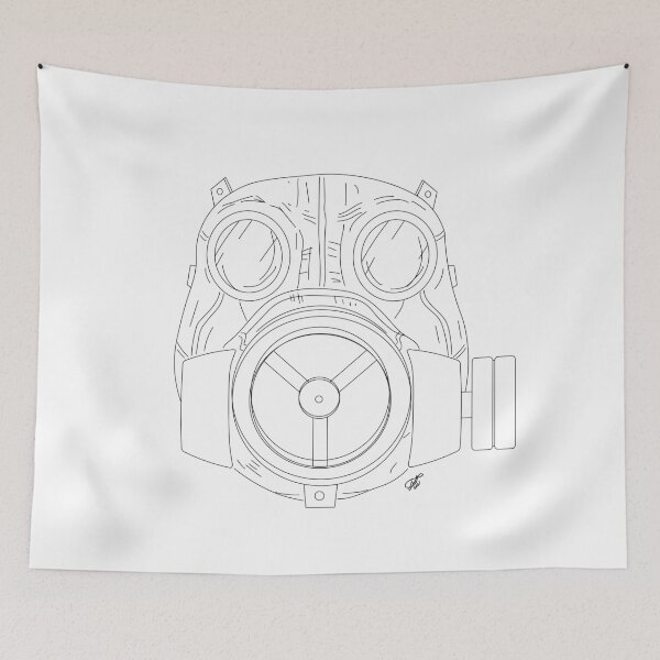 Item preview, Caiman Gas Mask Outline designed and sold by Miki Neal.