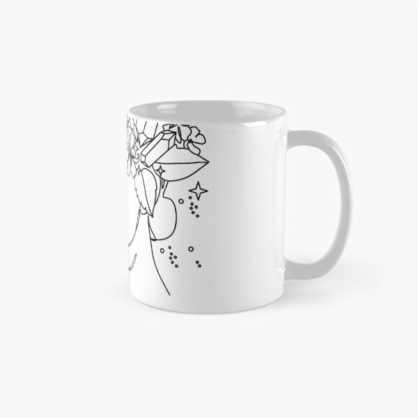 Item preview, Minimal Line Art Woman with Crystals and butterflies Art Print designed and sold by OneLinePrint.