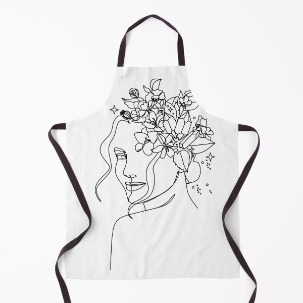 Item preview, Minimal Line Art Woman with Crystals and butterflies Art Print designed and sold by OneLinePrint.