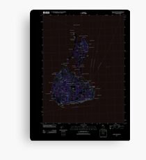 USGS TOPO Map Rhode Island RI Block Island 20120604 TM Inverted Canvas Print