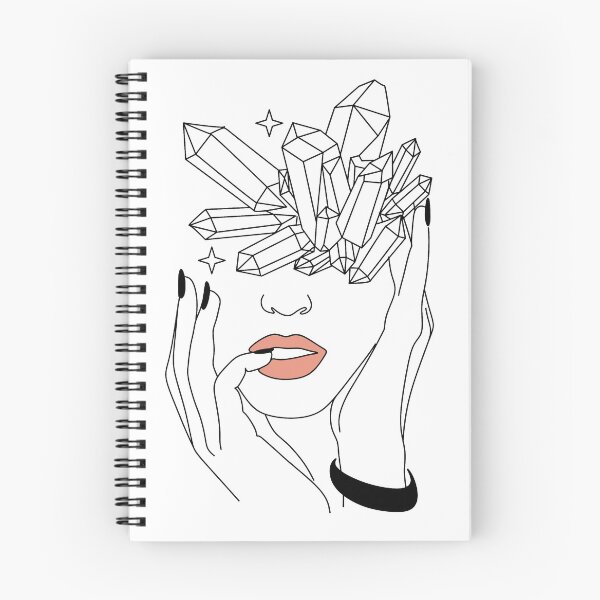 Item preview, Minimal Line Art Woman. Crystal Head Line drawing designed and sold by OneLinePrint.