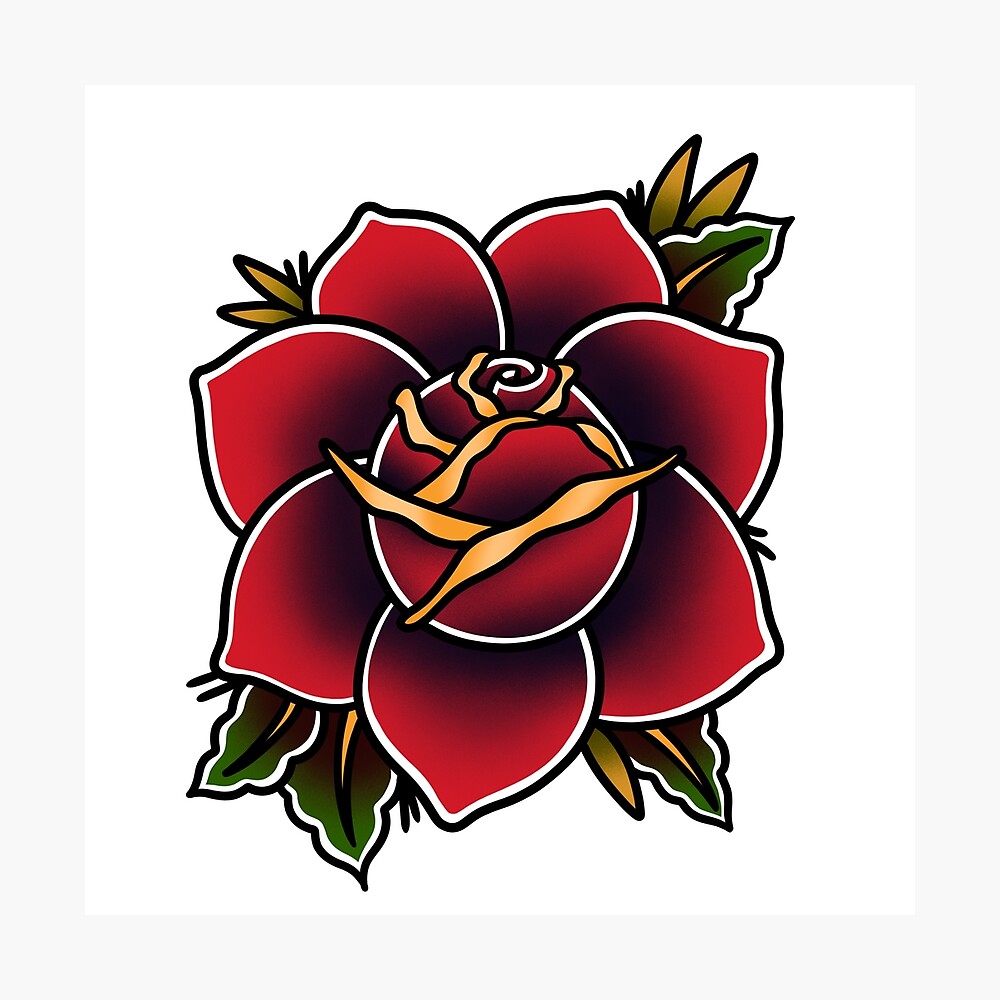 Traditional Rose Tattoo Cliparts, Stock Vector and Royalty Free Traditional  Rose Tattoo Illustrations