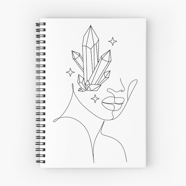 Item preview, Minimal Line Art Woman. Crystal Head Line drawing designed and sold by OneLinePrint.