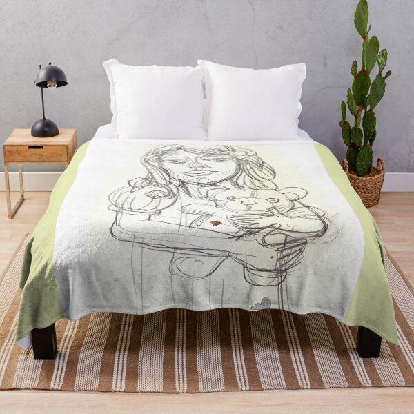 Item preview, Girl With Teddy Bear (Original drawing by Alice CCI) designed and sold by VanyssaGraphics.