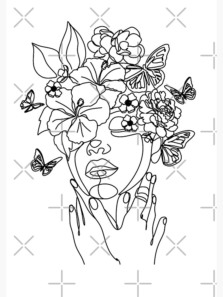 Cahier à spirale « Face à une ligne, illustration. Art femme ...