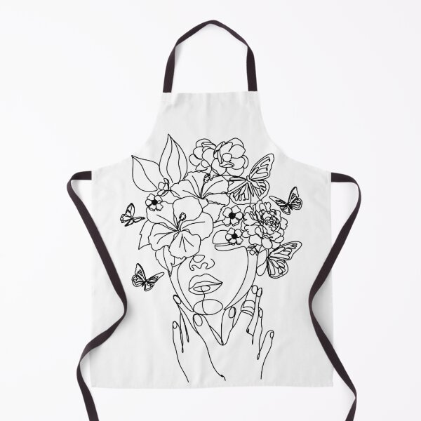 Item preview, One line face, illustration. Minimalist Woman Art.Abstract face with butterfly and flowers by one line drawing. Portrait minimalistic style. Modern continuous line art. Flower head designed and sold by OneLinePrint.