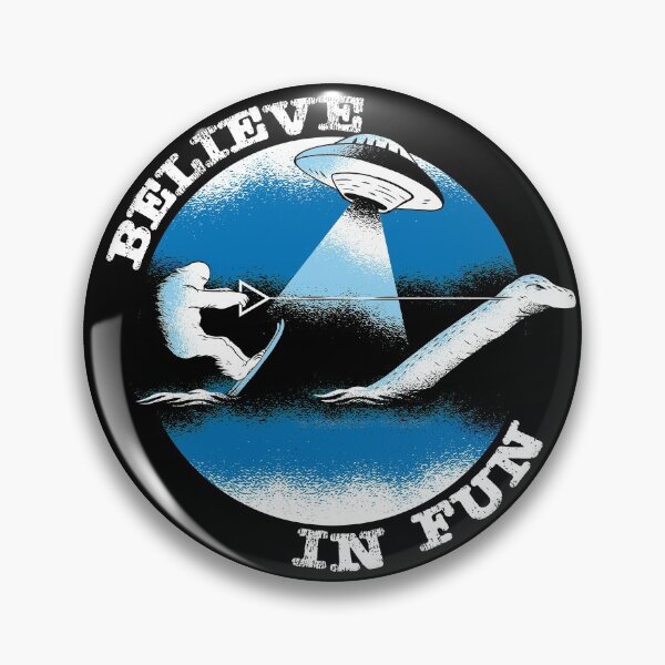 Item preview, Funny Bigfoot Skiing With Loch Ness UFO Believe in Fun designed and sold by ForFunDesigns.