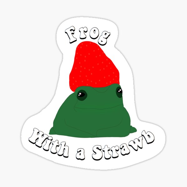 Item preview, Frog with a Strawb designed and sold by madebymarolus.