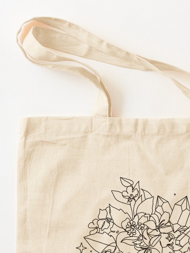 Canvas tote bag flower print, Simple Floral canvas tote bag with