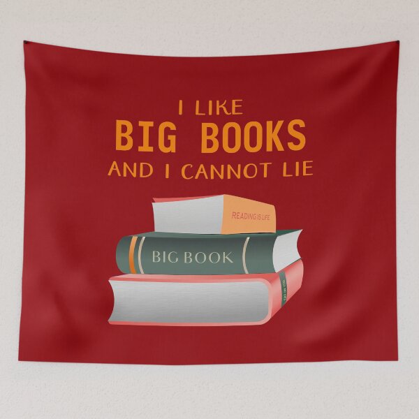 Item preview, I like big books and I cannot lie - funny book lovers quote for a book worm. Classic colours - postbox red designed and sold by Caroline Laursen.