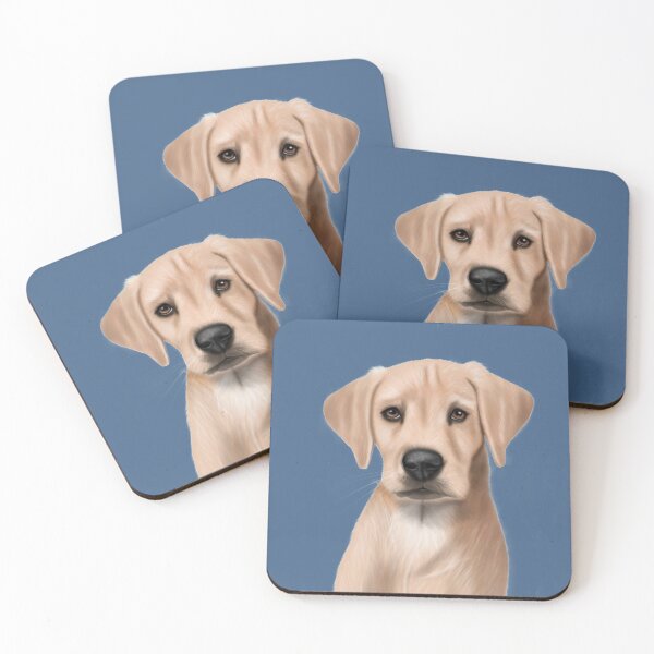 Item preview, Yellow Labrador on Blue designed and sold by Kittys-Art.