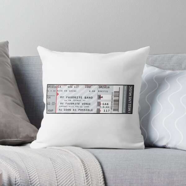 I Miss Concerts Ticket Stub Throw Pillow