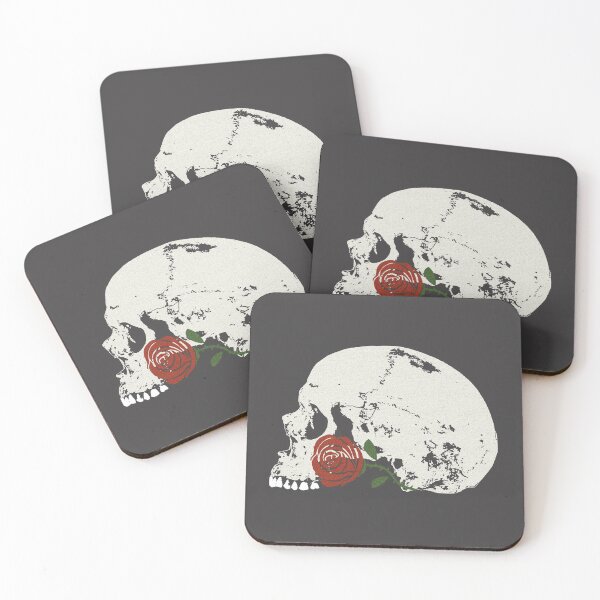 Item preview, Skull with red rose in crackle pattern. designed and sold by RawSunArt.