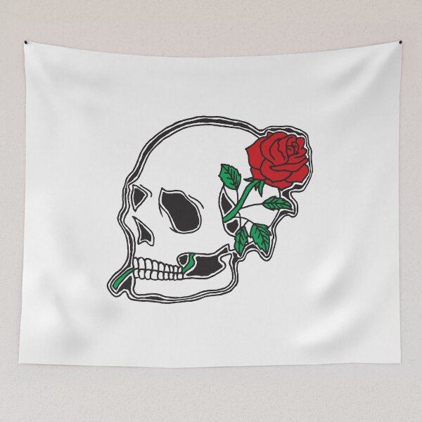 Item preview, Skull with rose designed and sold by oddwall.