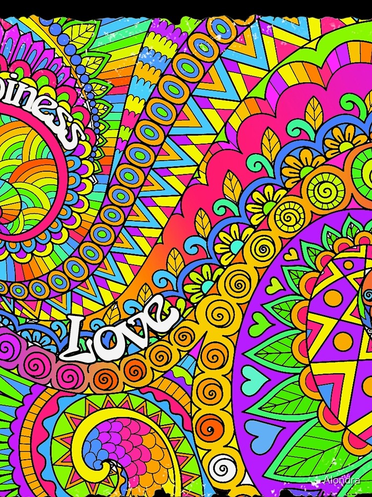 Psychedelic Trippy Colorful Hippy Art by Alondra