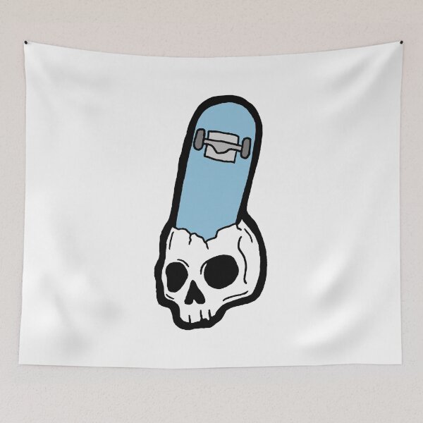 Item preview, skull head with skateboard designed and sold by oddwall.