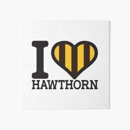 I love Hawthorn” AFL Inspired Apparels, Merchandise, T Shirts, Leggings,  Skirt, Mask, Apron Art Board Print for Sale by Ink Inc