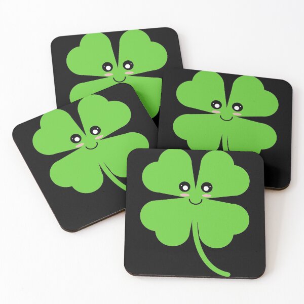 Item preview, Cute Lucky Shamrock in Black Background designed and sold by Kelly Leung.