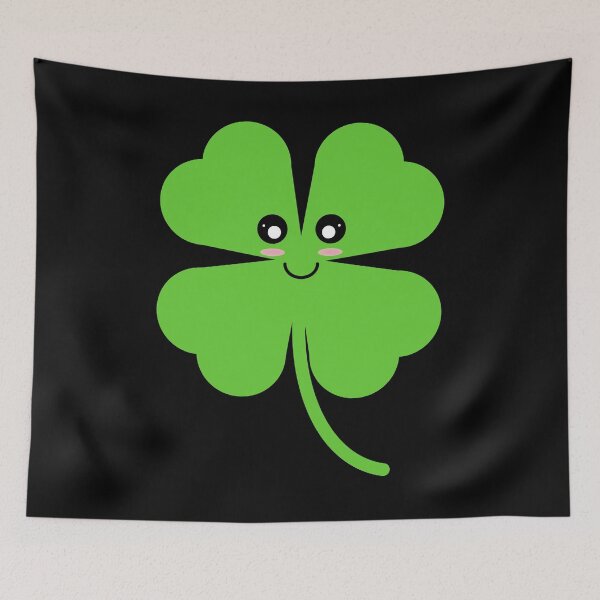 Item preview, Cute Lucky Shamrock in Black Background designed and sold by Kelly Leung.