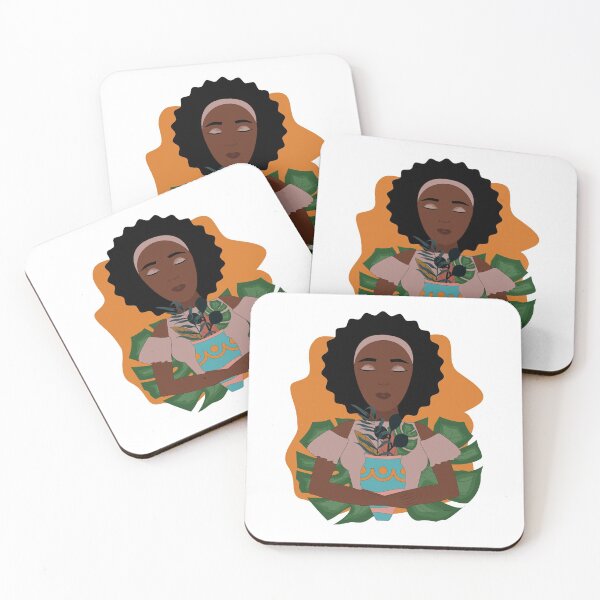 Item preview, Beauty African girl holding a vase of flowers, peaceful and calm  designed and sold by SGS-.
