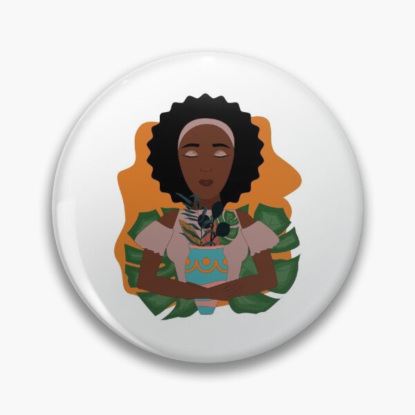 Item preview, Beauty African girl holding a vase of flowers, peaceful and calm  designed and sold by SGS-.