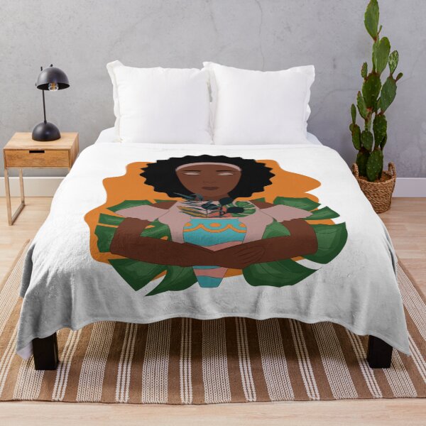 Item preview, Beauty African girl holding a vase of flowers, peaceful and calm  designed and sold by SGS-.