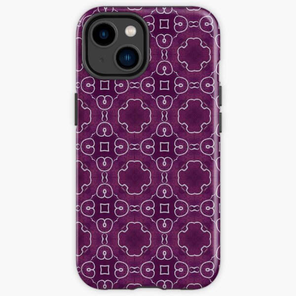 Warm Rose Circle Squares Repeat Seamless Oriental Bohemian Pattern Design 2021 iPhone Tough Case
