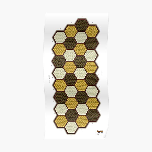 Hexes 4-Pawn Chess Board Poster