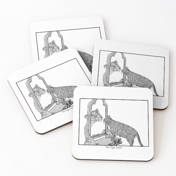 Item preview, Cat vs Tiger – charming illustration of a tabby admiring the tiger inside   designed and sold by Crystal Raymond.