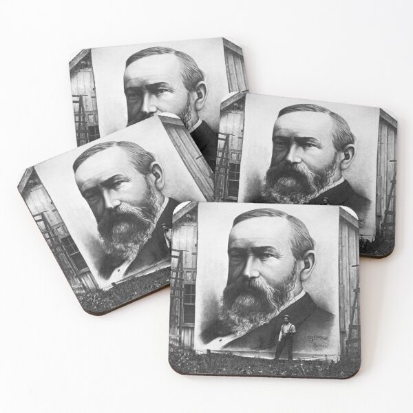 Item preview, Harry Berthrong With His Benjamin Harrison Painting - 1892  designed and sold by warishellstore.